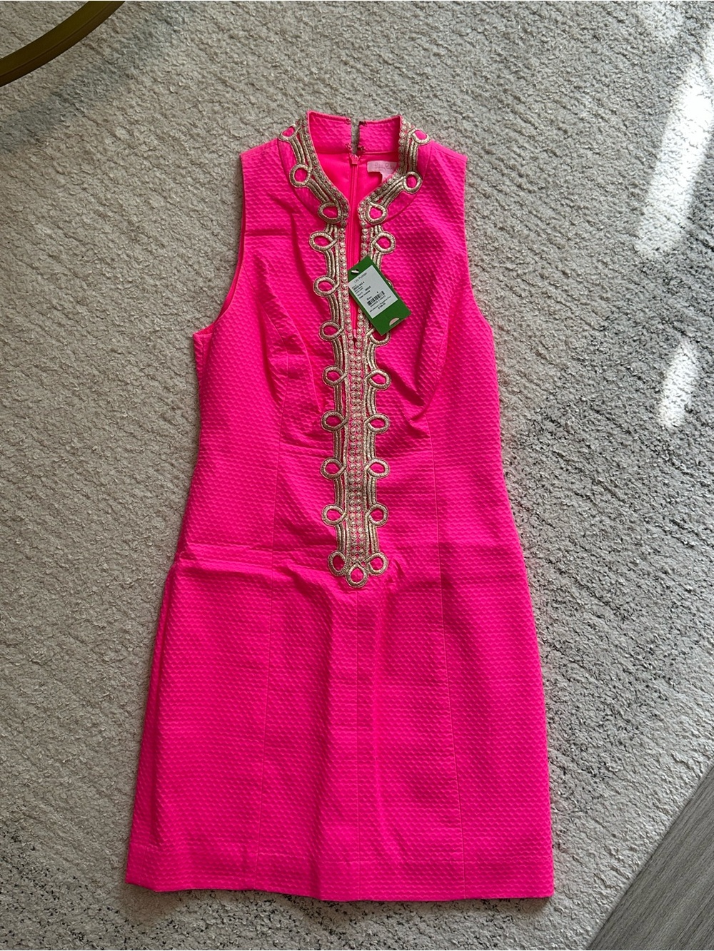Lilly Pulitzer Hot Pink Sleeveless Embellished Shift Dress